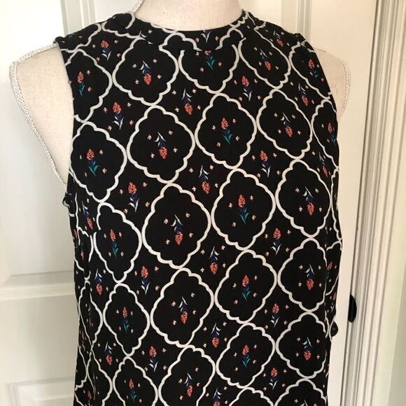 𝅺DR2 black and‎ red floral shift mod dress size XS - Picture 4 of 13